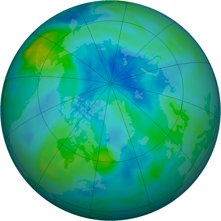 Arctic ozone map for 20 September 2012